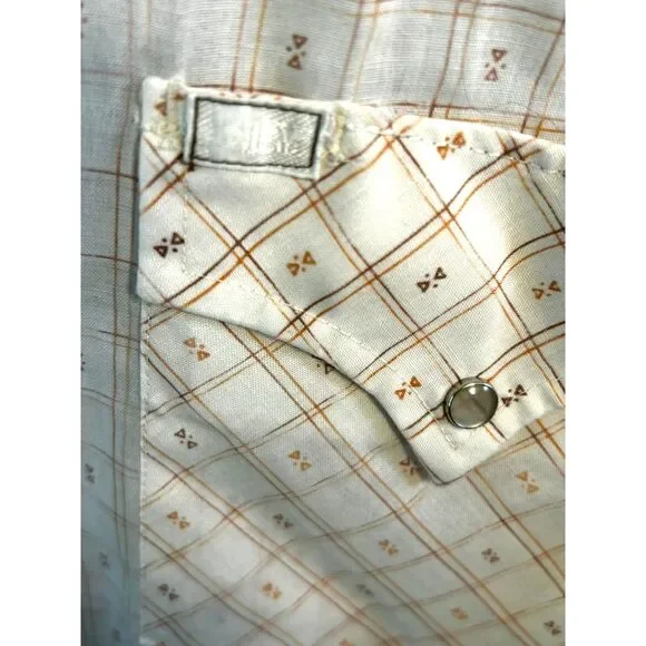 Fly Bighorn Western Checked Mens Shirt with Pearl Snap Buttons Large - Picture 7 of 8